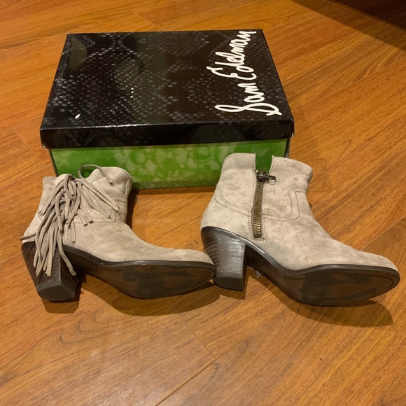 Sam Edelman Louie Tan Suede Fringe Bootie - Picture 4 of 6